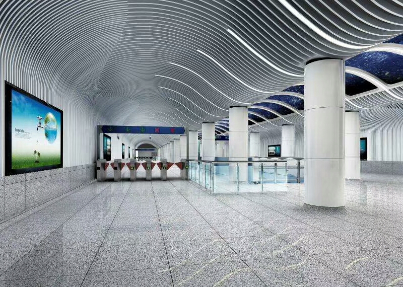 蓝锐弧形线性灯点缀航天主题车站，助力打造北京地铁新地标(图2)